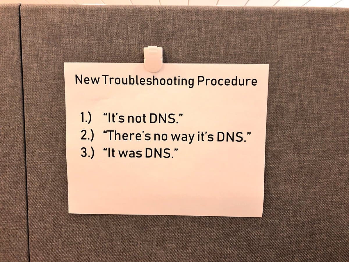 Troubleshooting DNS - the internet broke today